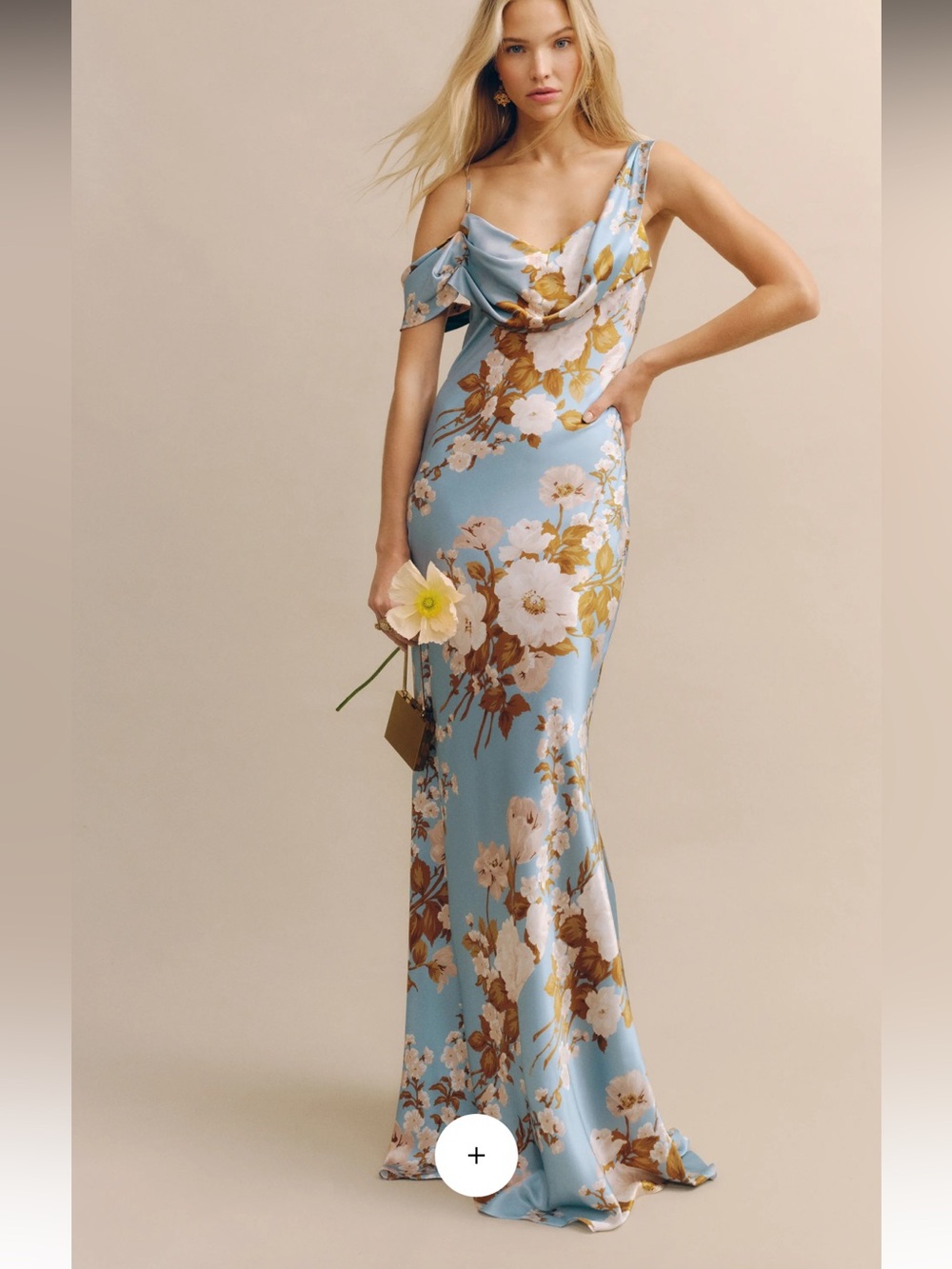 Reformation Ronda Silk Dress Serene - Size 10